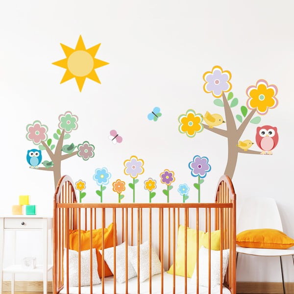 Комплект детски стикери за стена Цветя Дърво - Ambiance