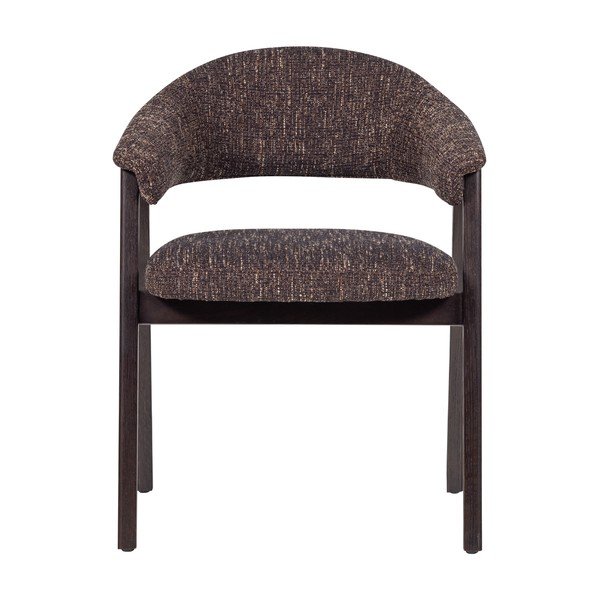 Тъмнокафяв тапициран трапезен стол с подлакътници Tunar – WOOOD-image-2