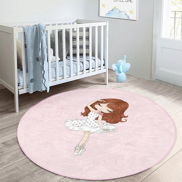 Розов детски килим ø 80 cm Comfort - Mila Home-image-1