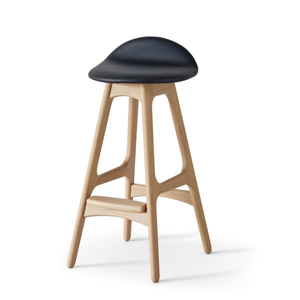 Въртящ се бар стол от естествена кожа 79 cm Buck - Hammel Furniture-image-3