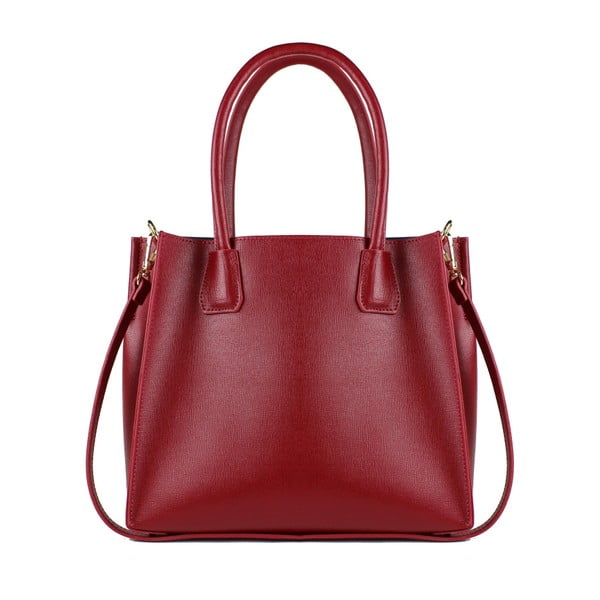 Tmavě červená kožená kabelka Maison Bag Agata