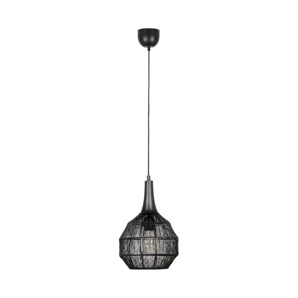 Матово черно висящо осветително тяло с метален абажур Soraya – Trio