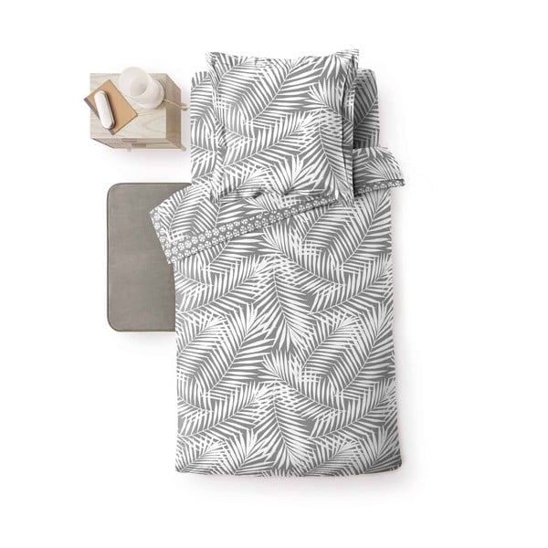 Сива единична памучна олекотена завивка 140x200 cm Botania – douceur d'intérieur