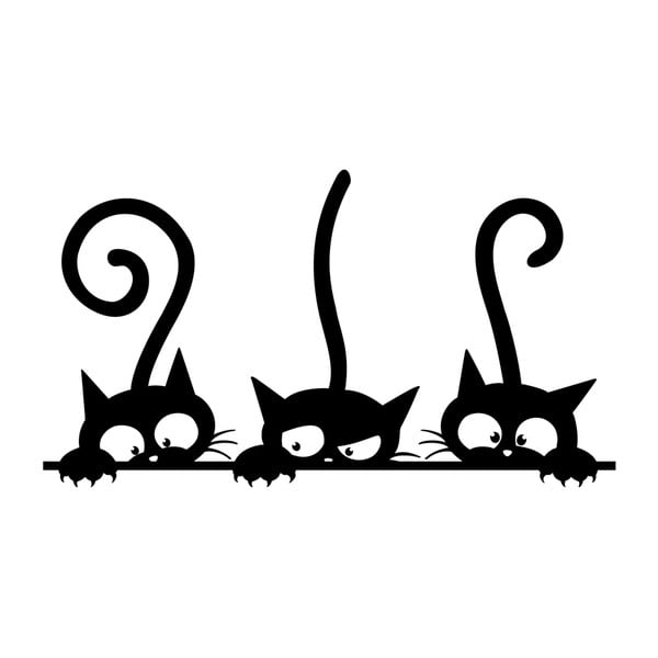Стикер за стена Funny Cats Trio, 20 x 35 cm - Ambiance-image-2