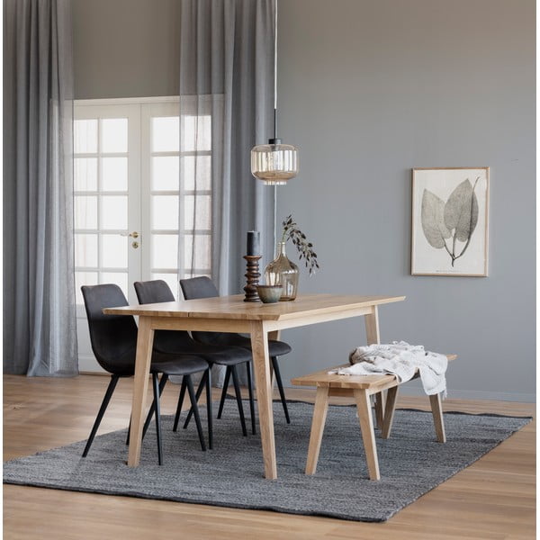 Дървена пейка за хранене в дъбов декор , 144 x 38 cm Melfort - Rowico-image-1