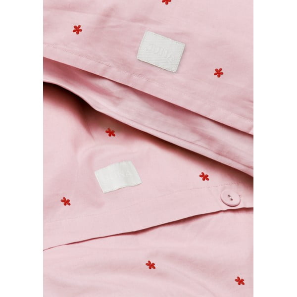 Розово единично  спално бельо от памук перкал 140x200 cm Daisy – JUNA-image-3