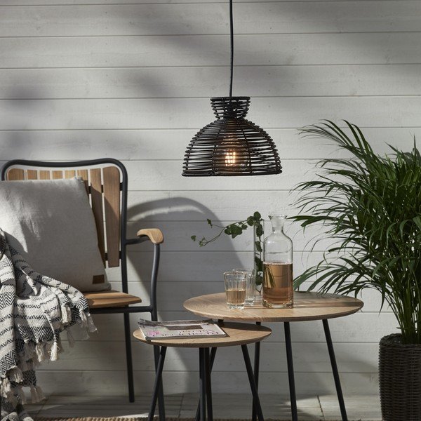 Черен външен абажур за таванно осветление, ø 26 cm Runde - Star Trading-image-1