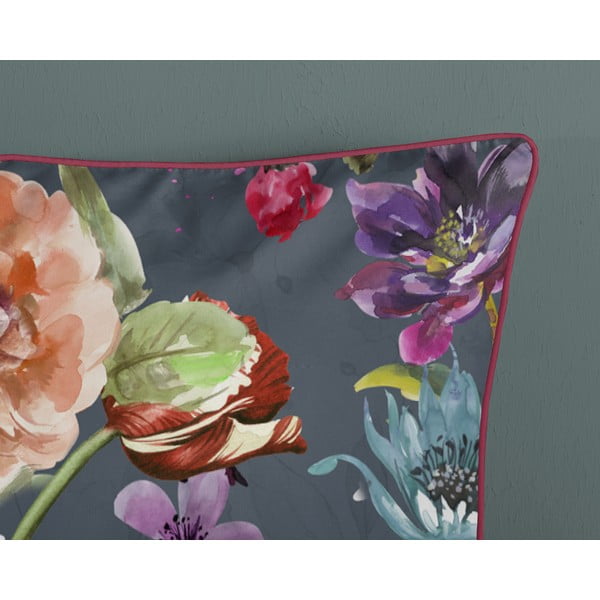 Антрацитно двойно удължено спално бельо от памучен сатен 240x220 cm Parma – Descanso-image-3