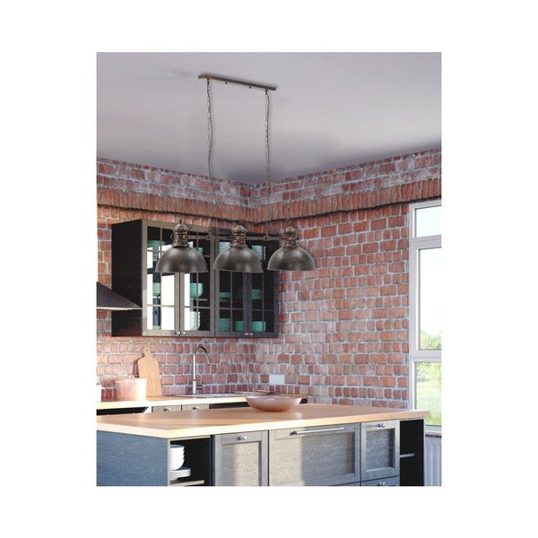 Черна висяща лампа с 3 абажура Индустрия - Mauro Ferretti-image-3