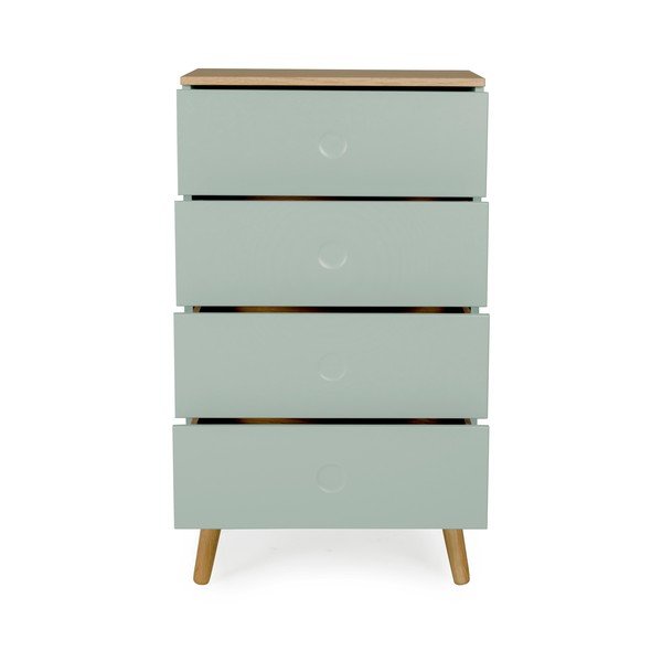 Зелен скрин с дъбови крака, ширина 55 cm Dot - Tenzo-image-3