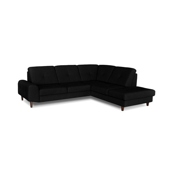 Černá rohová rozkládací pohovka Windsor & Co. Sofas Beta, pravý roh-image-2