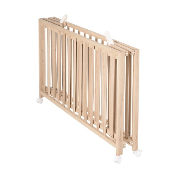 Сгъваемо детско легло на колела в естествен цвят 60x120 cm Fold up - Roba-image-3