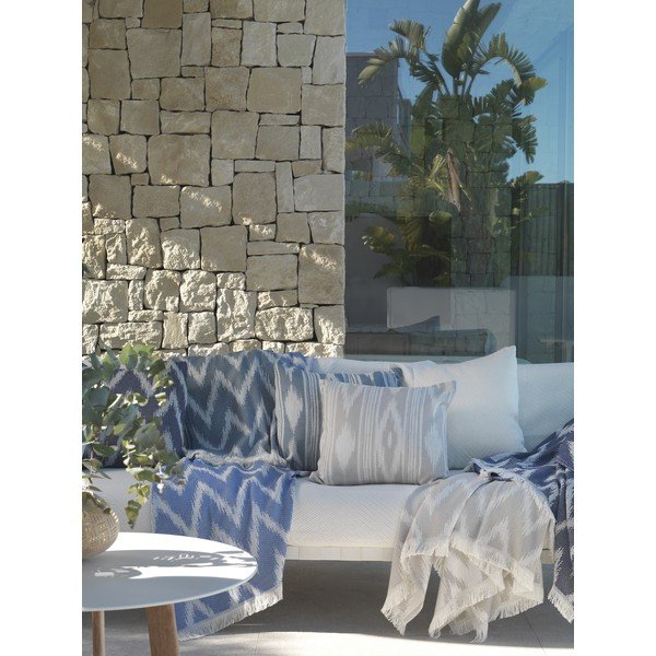 Тъмносиньо одеяло със смес от памук 140x180 cm Mallorca – Euromant-image-3
