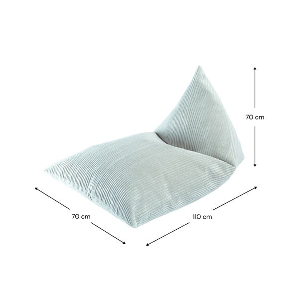 Детски пуф от рипсено кадифе в цвят мента Big Lounger – Wigiwama-image-2