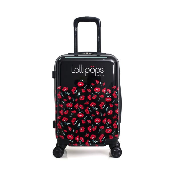 Черен и червен багаж с 4 колела Lollipops Poppy - LOLLIPOPS