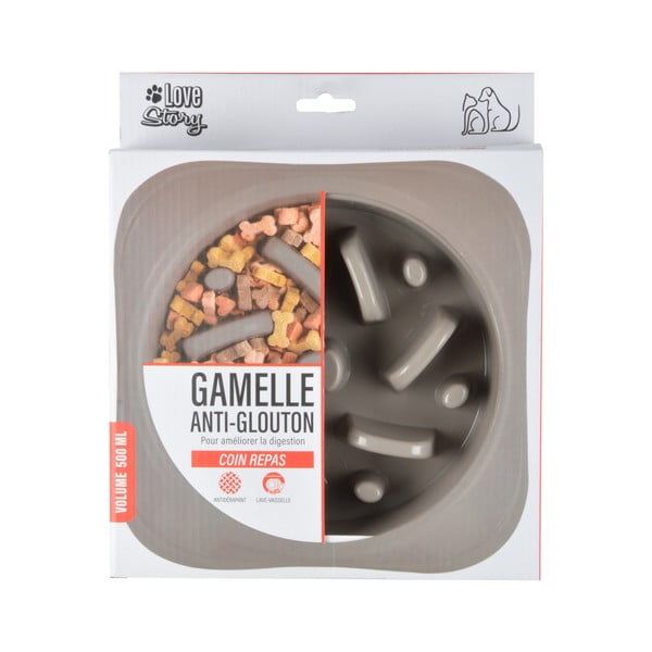 Пластмасова купичка за забавено преглъщане за куче – Love Story-image-2