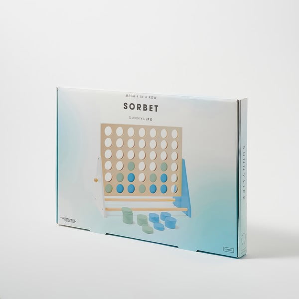 Настолна игра от масивна борова дървесина Четири в редица - Sunnylife-image-1