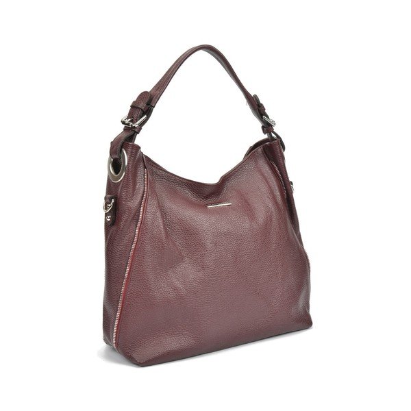 Виненочервена кожена чанта Mangotti Cassie - Mangotti Bags-image-1