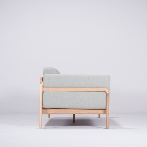 Синьо-сив диван с масивна дъбова конструкция , 210 см Fawn - Gazzda-image-2