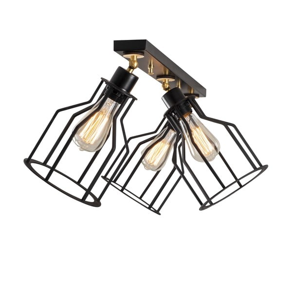 Осветително тяло за таван в черен и златист цвят с метален абажур ø 17 cm Alacati – Opviq lights-image-2