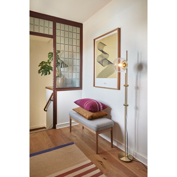 Подова лампа в месингов цвят със стъклен абажур (височина 147 cm) Bubble – Hübsch-image-3