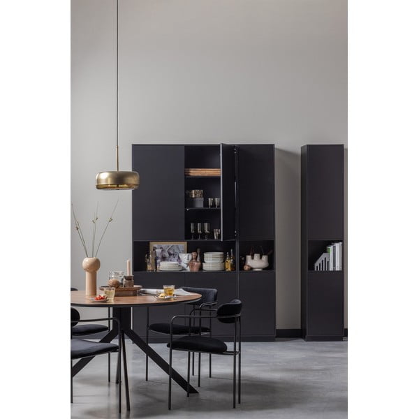 Черна модулна библиотека от масивен бор 228x210 cm Finca – WOOOD-image-2