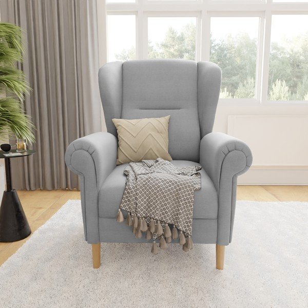 Светлосиво кресло крило Swan – Ropez-image-1