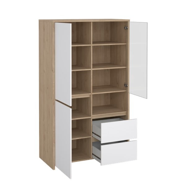 Витрина от дъбов декор в бял и естествен цвят 100x170x48 cm Next – Tvilum-image-2