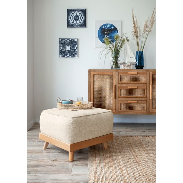 Бежова табуретка за крака Dazzling Daisy - Miuform-image-3