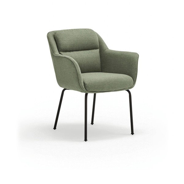 Зелен тапициран трапезен стол с подлакътници Sadira – Teulat