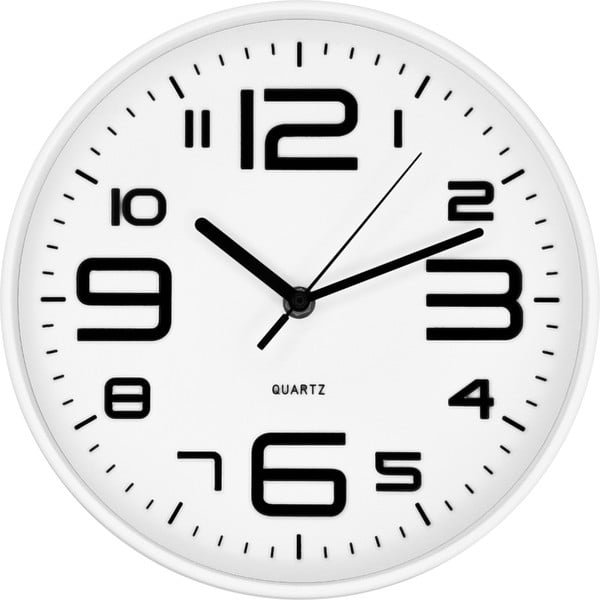 Бял стенен часовник Classic, ø 25 cm - Postershop