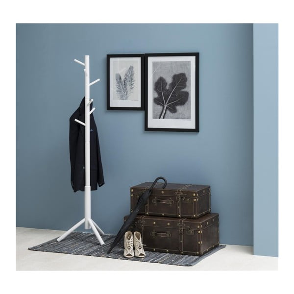 Бяла каучукова дървена закачалка Bremen - Actona-image-1