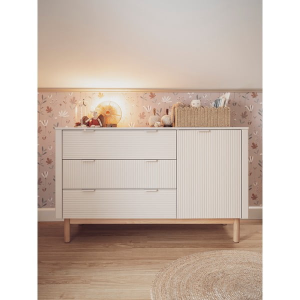 Бежов нисък скрин 144,5x52 cm Miloo - Pinio-image-4