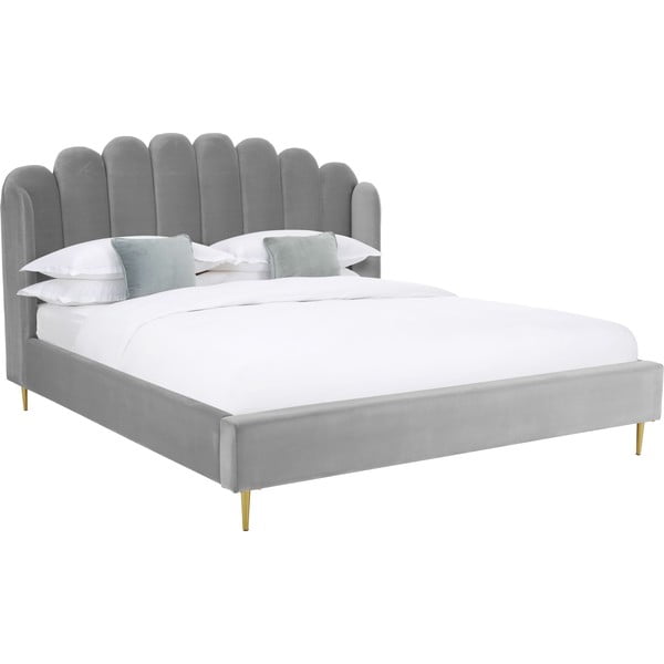 Сиво тапицирано легло , 180 x 200 cm Glamour - Westwing Collection