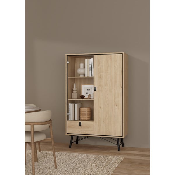 Витрина от дъбов декор  в естествен цвят 102x162x40 cm Ry – Tvilum-image-1