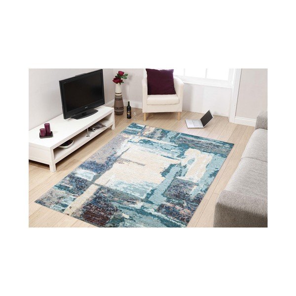 Modrý koberec Eco Rugs Leonore, 135 x 200 cm-image-1