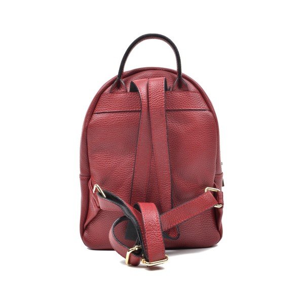 Червена кожена раница Mangotti Rabia - Mangotti Bags-image-4