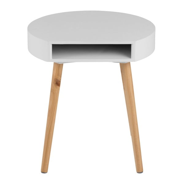 Bílý odkládací stolek s přihrádkou Actona Ela-image-1