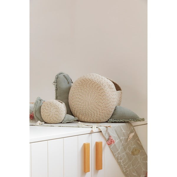 Текстилна детска кошница за играчки в кремав и светлозелен цвят 60x24x30 cm Big Snail – Lorena Canals-image-3