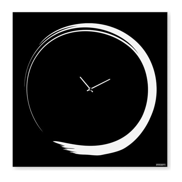 Nástěnné hodiny dESIGNoBJECT.it Enso Clock Black, 50 x 50 cm 