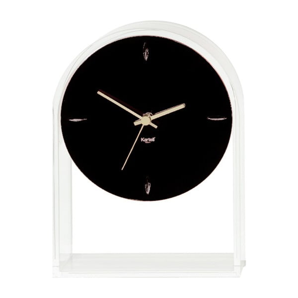 Černo-transparentní stolní hodiny Kartell Air Du Temps