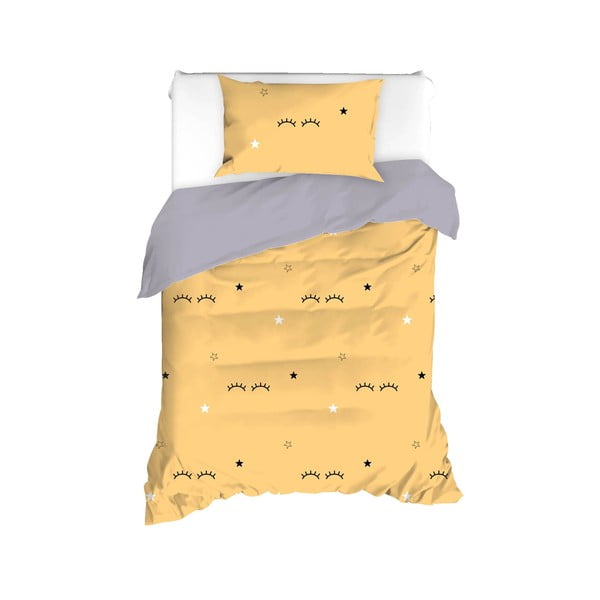 Жълто-сиво единично  спално бельо 140x200 cm Dide – Mijolnir
