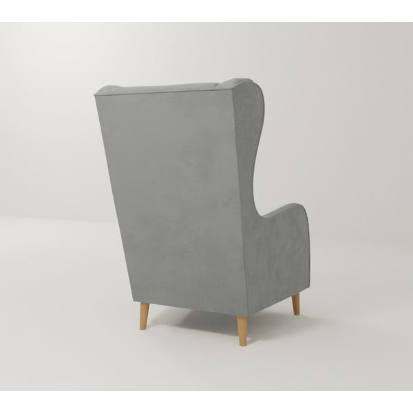 Светлосиво кадифено кресло Carole - Ropez-image-2