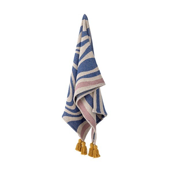 Синьо  одеяло със смес от памук 130x160 cm Arlie – Bloomingville-image-3