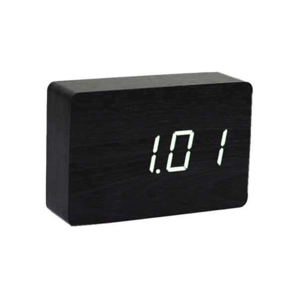 Černý budík s bílým LED displejem Gingko Brick Click Clock-image-2