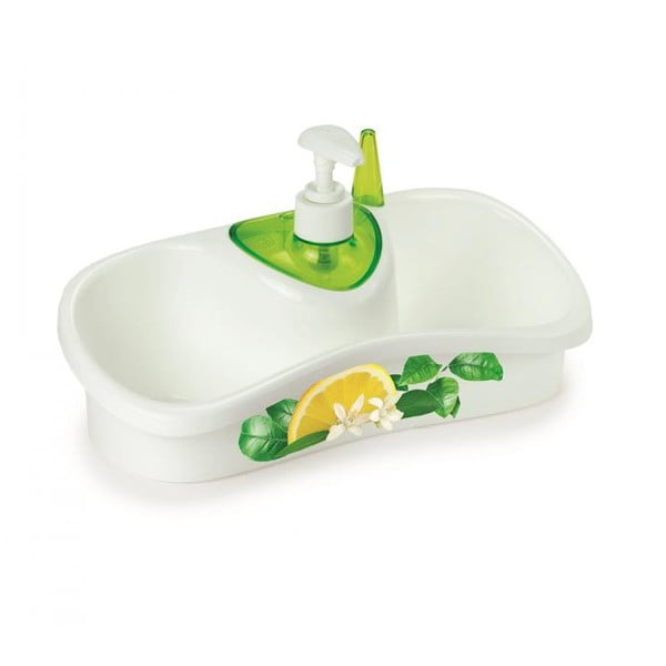 Зелен органайзер за мивка с дозатор за миещ препарат - Snips