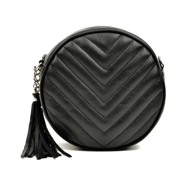 Черна кожена чанта Garmeno - Luisa Vannini