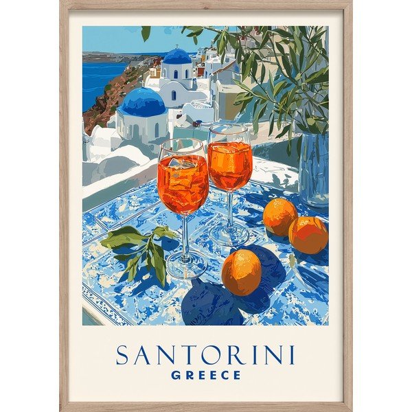 Печатна картина с включена рамка 50x70 cm Santorini – Styler