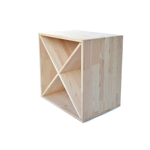 Стелаж за вино от масивен бор за 24 броя бутилки в естествен цвят – Bonami Essentials-image-3