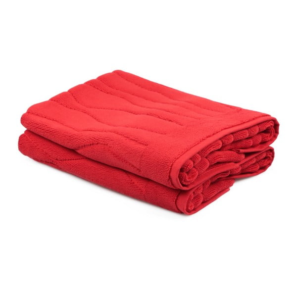 Sada 2 červených ručníků Beverly Hills Polo Club Gartex, 50 x 75 cm